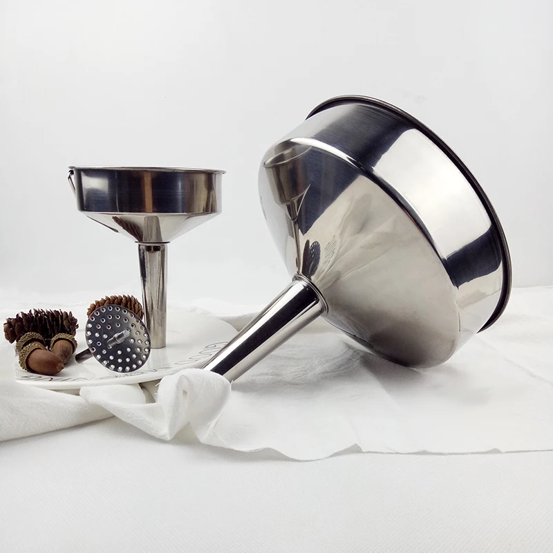 SUS304 stainless steel funnel refueling steel leak Big size funnels