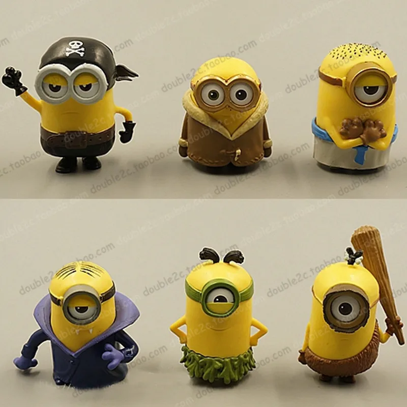 Minion Cake Topper 6pcs 5cm Toy Minion 3d Minion Birthday Supplies