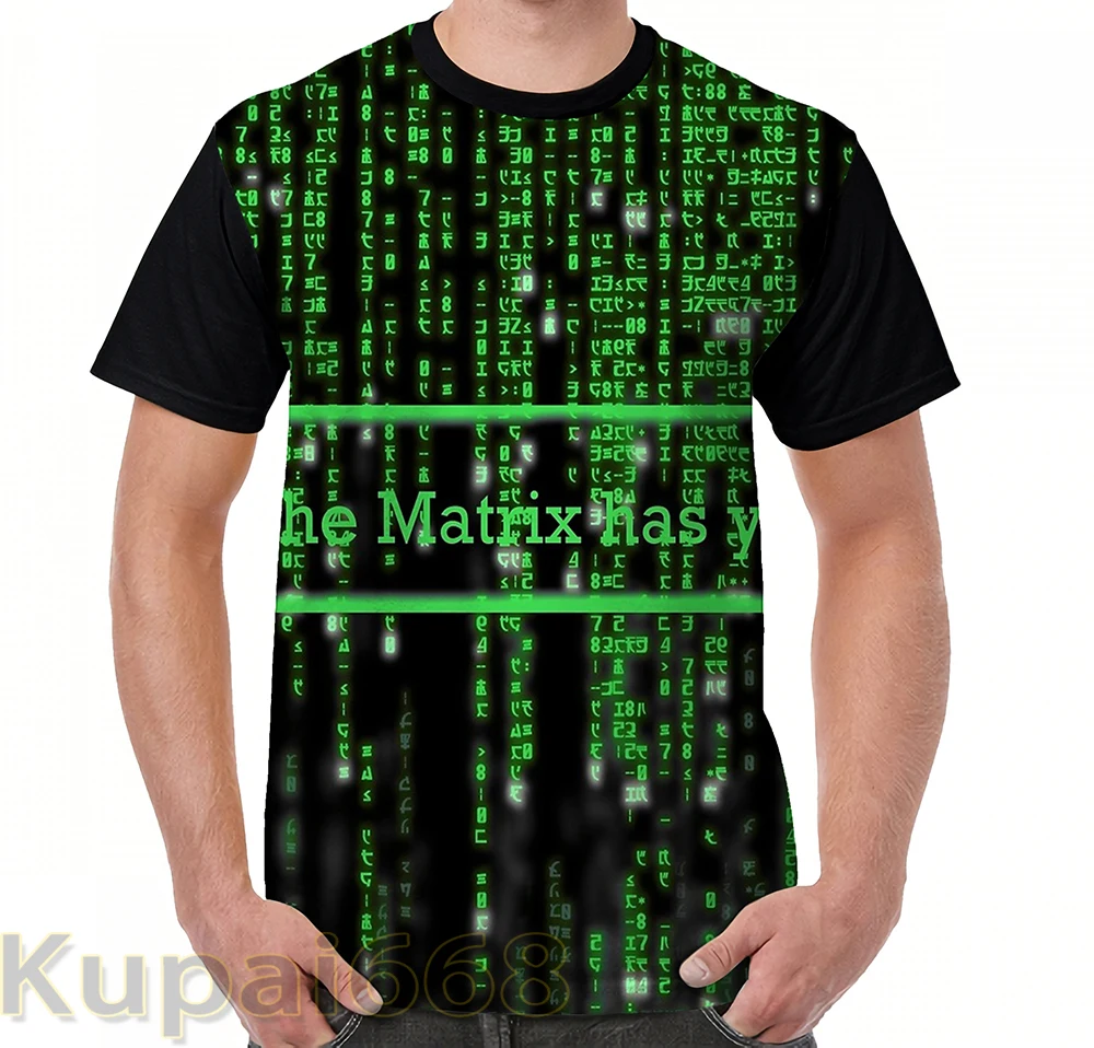 funny Graphic print t shirt men Tops tees The Matrix has you women T-Shirt Short Sleeve Casual tshirts | Мужская одежда