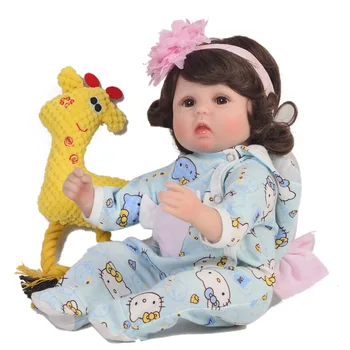 

Bebes reborn dolls toys for children gift 18"42cm soft silicone reborn baby dolls girl with curly hair soft plush gift bonecas