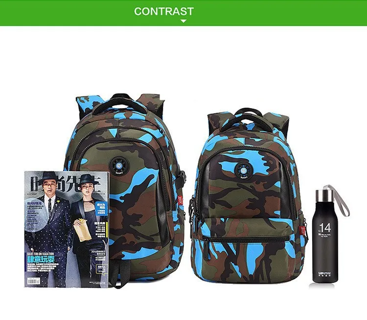 Школьный рюкзак для мальчиков, водонепроницаемая нейлоновая Детская сумка-рюкзак, камуфляжные Детские рюкзаки, школьный ортопедический школьный рюкзак, рюкзак