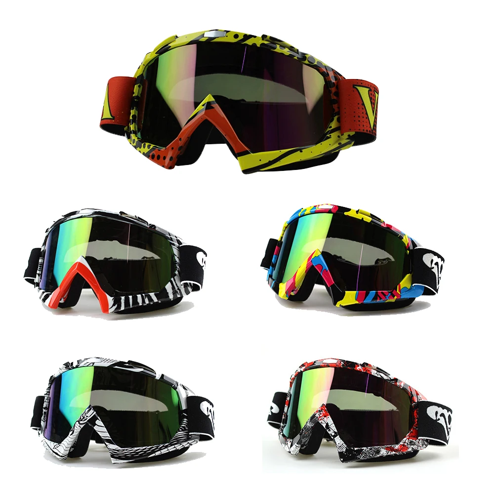 Разноцветные тонированные от ультрафиолетовых лучей полосатые очки для мотокросса, беговые гибкие мотоциклетные гоночные солнцезащитные очки для верховой езды