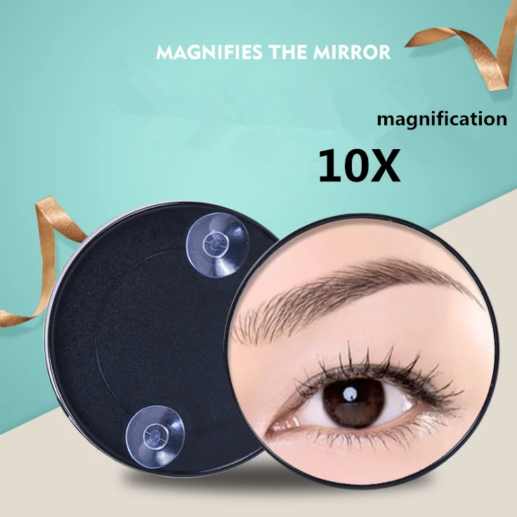 

10X Women Makeup Mirror Pimples Pores Magnifying Mirror With Two Suction Cups Makeup Tools Round Mirror Ideal for Travel