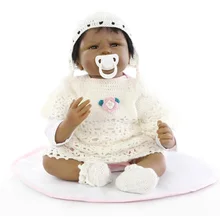 55 см черная кукла Возрожденный силикон reborn baby куклы реалистичные детские игрушки подарки на день рождения brinquedos bonucas возрождённая