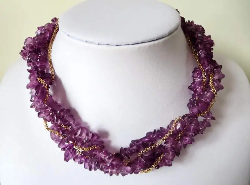 Buy Purple Stone Necklace, Chunky Necklace, Statement