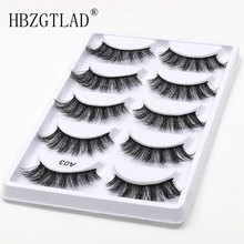 HBZGTLAD, 5 пар, толстые накладные ресницы, черные длинные 3d норковые ресницы, ресницы для наращивания, профессиональные норковые ресницы, макияж, ресницы