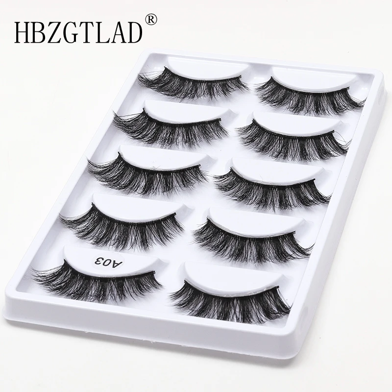 

HBZGTLAD 5 pairs thick false eyelashes black long 3d mink eyelashes eyelash extension professional mink lashes makeup eye lashes