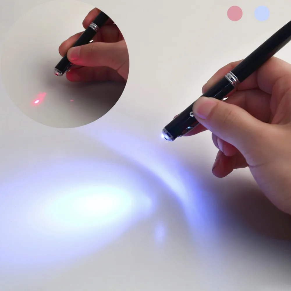 Kebidumei 4 в 1 лазерная указка светодиодный фонарик Сенсорный экран Стилусы шариковая ручка 4 цвета для IPhone IPad для емкостный сенсорный Экран S