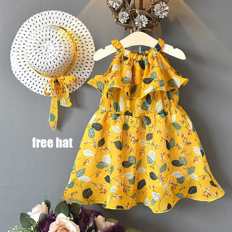 Г. Детские платья для девочек; пляжное платье; Летние Повседневные платья принцессы в богемном стиле для маленьких девочек; одежда для детей; 3 От 4 до 7 лет - Цвет: Yellow