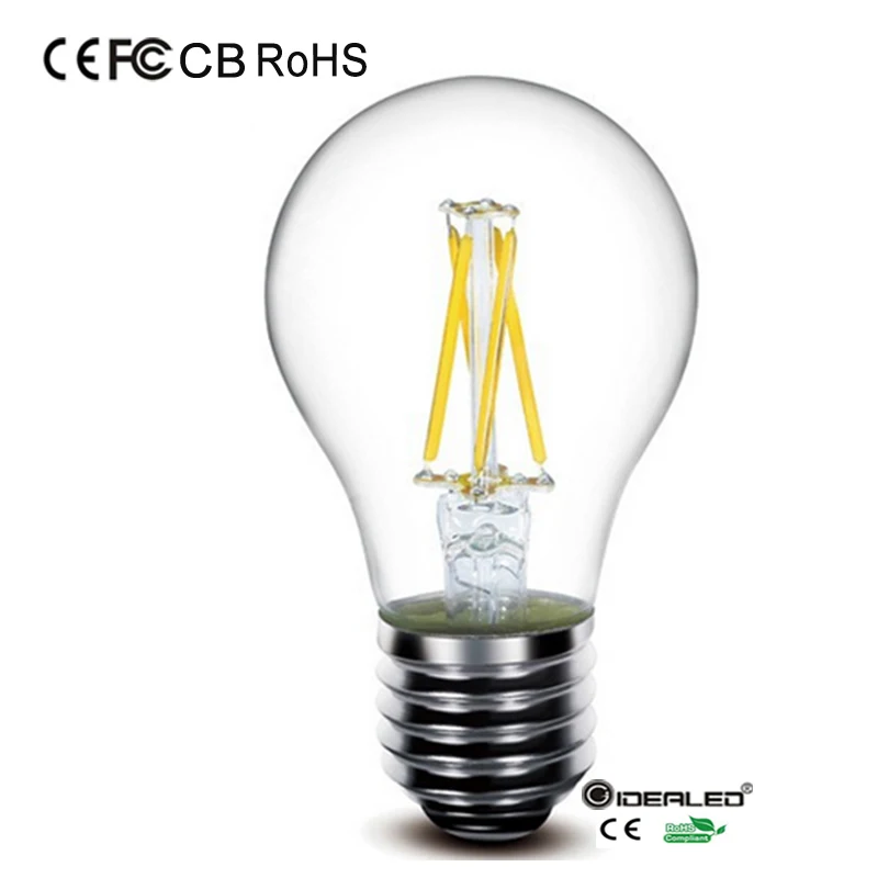 Горячая продажа A60 led COB лампа накаливания с регулируемой яркостью 8 Вт Эдисона