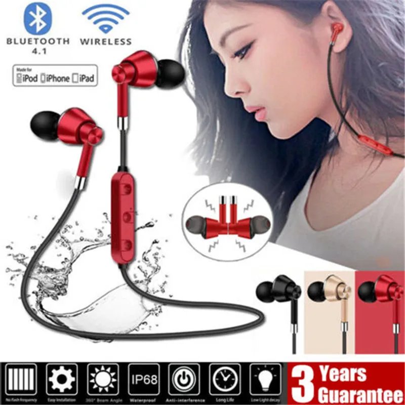 Беспроводные наушники с защитой от пота Bluetooth 4 2 в ухо для телефона спортивные