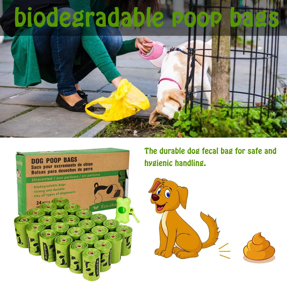 

24 Volumes 360PCS Pet Garbage Bags Degradable Pick Up Bags Large Capacity Thickening Pet Garbage Bags 32*23CM Wholesale