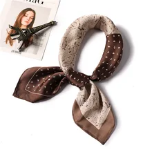 Роскошный брендовый шелковый шарф с модным принтом, женские шарфы, летние атласные офисные шарфы для волос, хиджабы, квадратная шаль, бандана