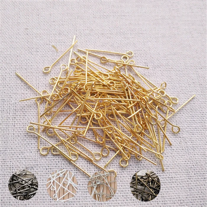 

50g Length 16MM to 28MM Iron Eye Pins Needles Connect Beads Pins More color can picked Diy Jewelry Findings Accessories