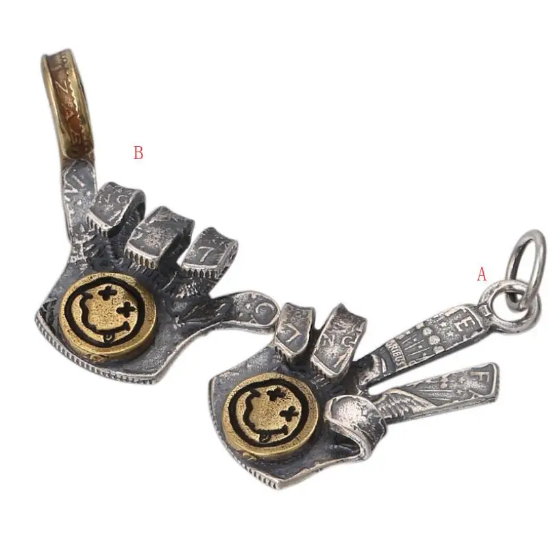 

925 sterling silver jewelry hand smiley men and women pendant (FGL)