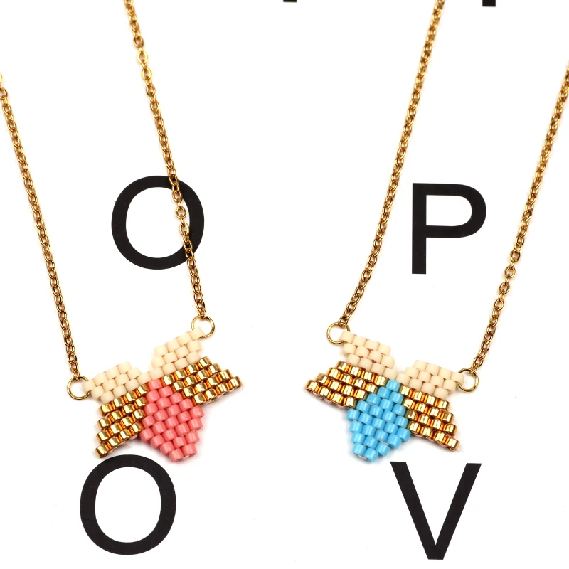 

FAIRYWOO Miyuki Necklace & Pendant in Jewelry Gold Chain Collier Choker For Woman Girlfriend Gifts Sweet Delica Crystal Necklace