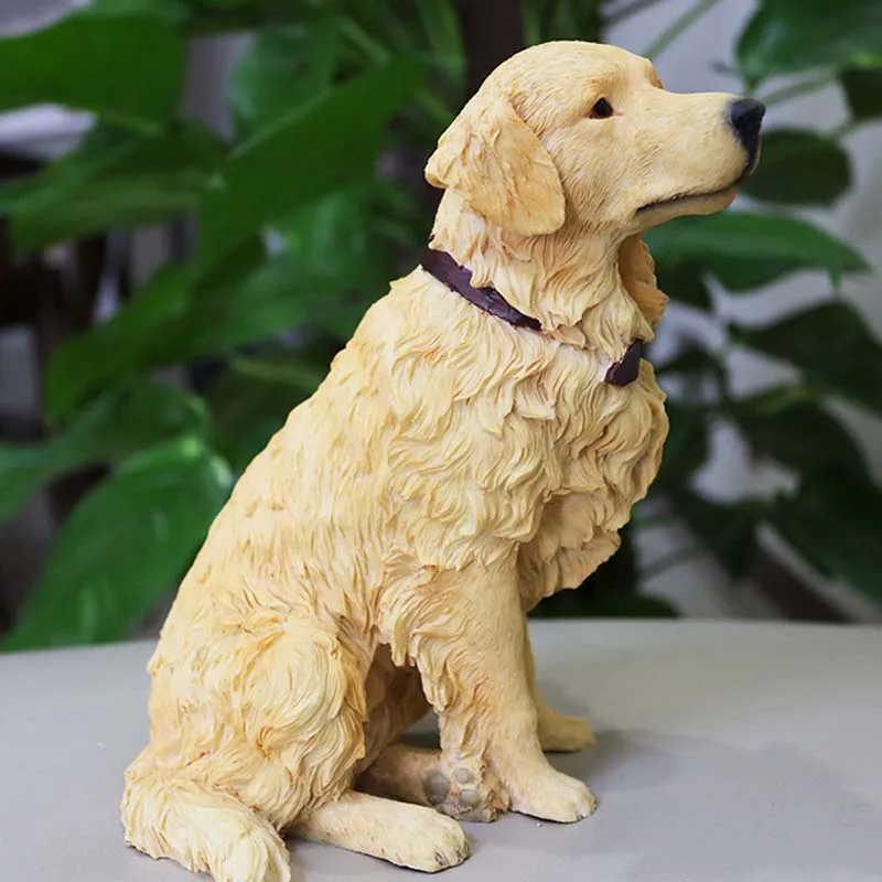 Mnotht 1/6 золотистый ретривер модель игрушки в виде животных собака смолы мини сцена