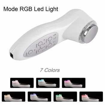 

7 Color Mode RGB Led Light Ultrasonic Face Massager Beauty Instrument Portable Facial Skin Appliance Therapy Photon Rejuvenation