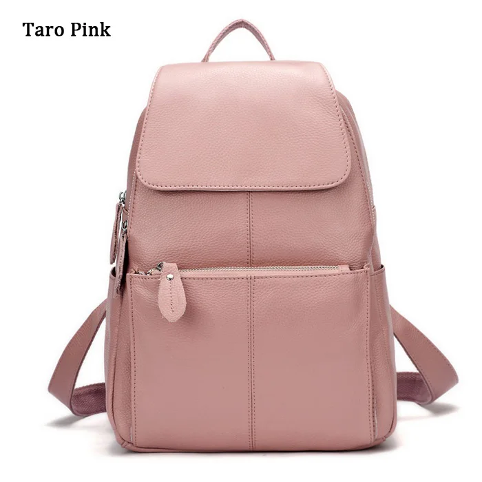 trendy sling bags 2022 HOT 100% Soft Genuine Cow Leather Cowhide Women's Female Top Layer Nature Cow Skin Girl School Book Shopping Bags Knapsack most stylish backpacks