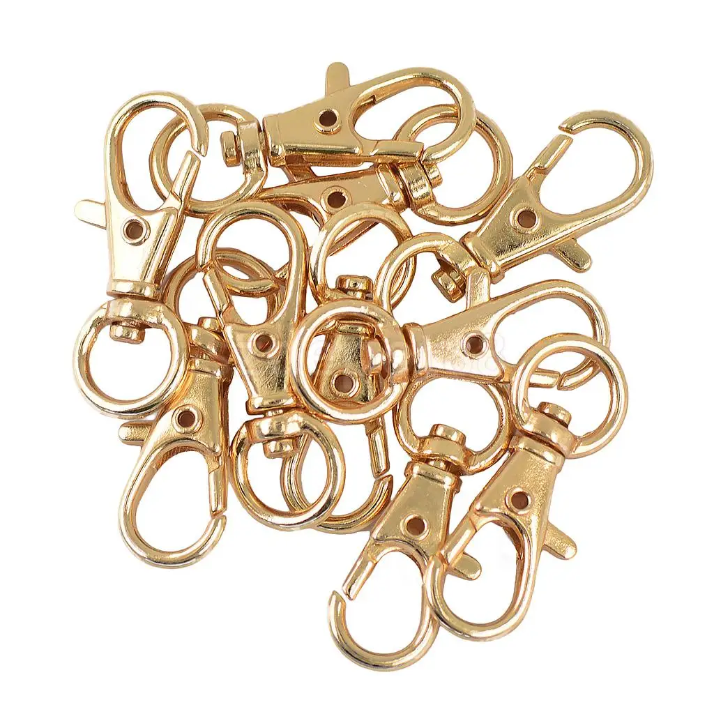 

10Pcs Swivel Trigger Lobster Clasp Snap Hooks Keychain Key Ring Craft JeweryFindings Light Gold 32 x 12mm