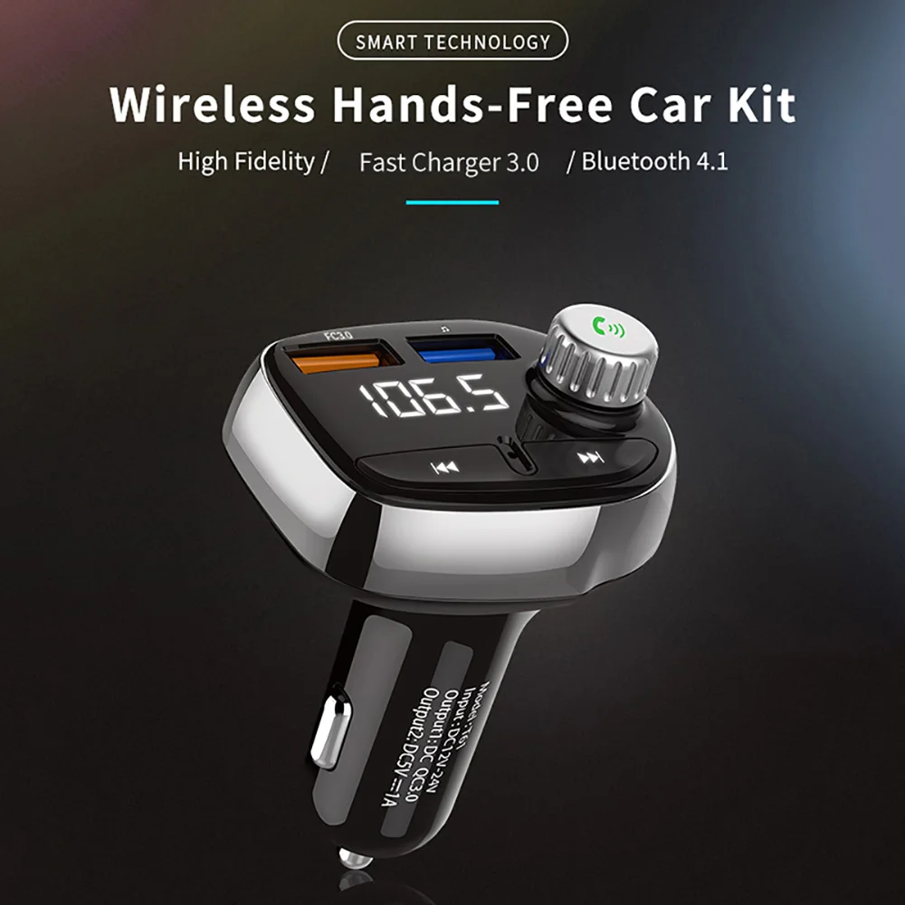 AOZBZ 12 V Bluetooth 4,1 Mp3 музыкальный плеер беспроводной fm-передатчик плеер Hands-free Быстрый usb-переходник для зарядки автомобильный комплект