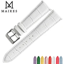 

MAIKES Fashion White Cow Leather Watch Bands 12mm 14mm 16mm 18mm 19mm 20mm 22mm Watch Strap Accessories For Watch Bracelet