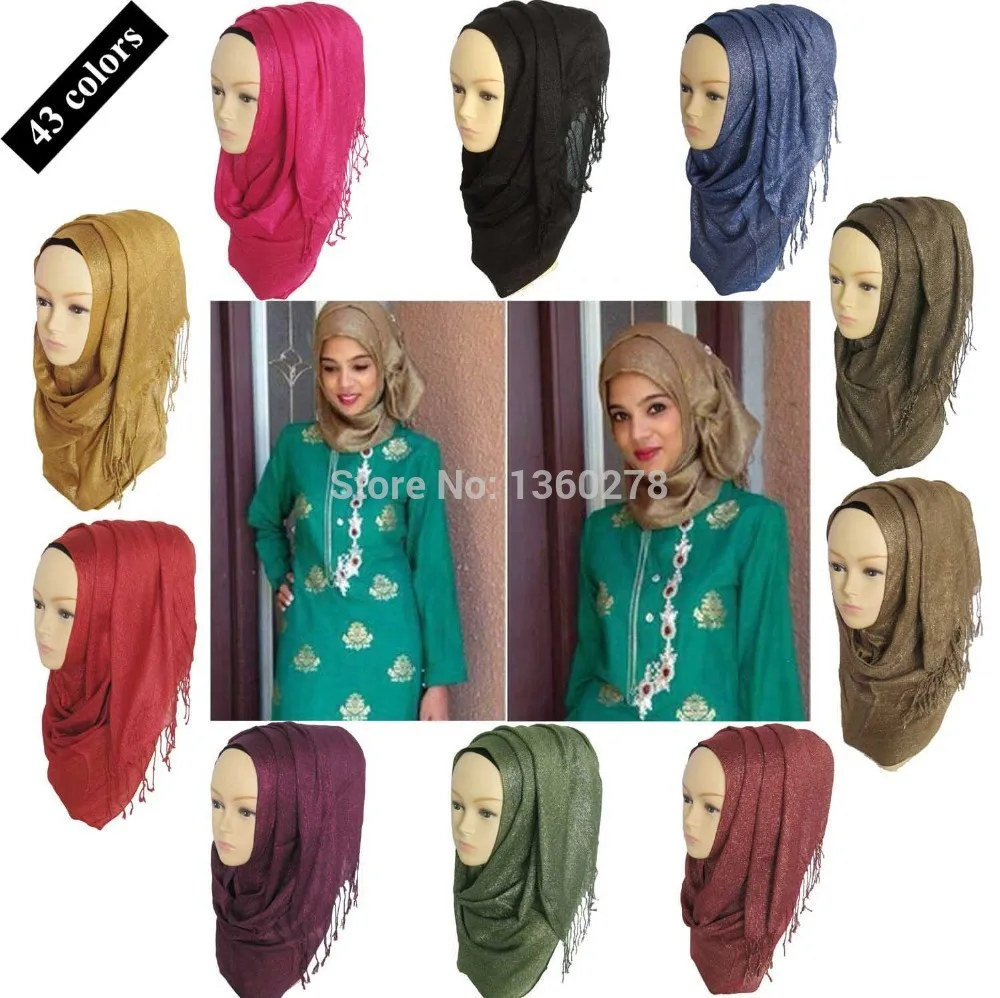 

Shimmer scarf shinny hijab muslim hijabs glitter shawl,Can Choose Colors QK001