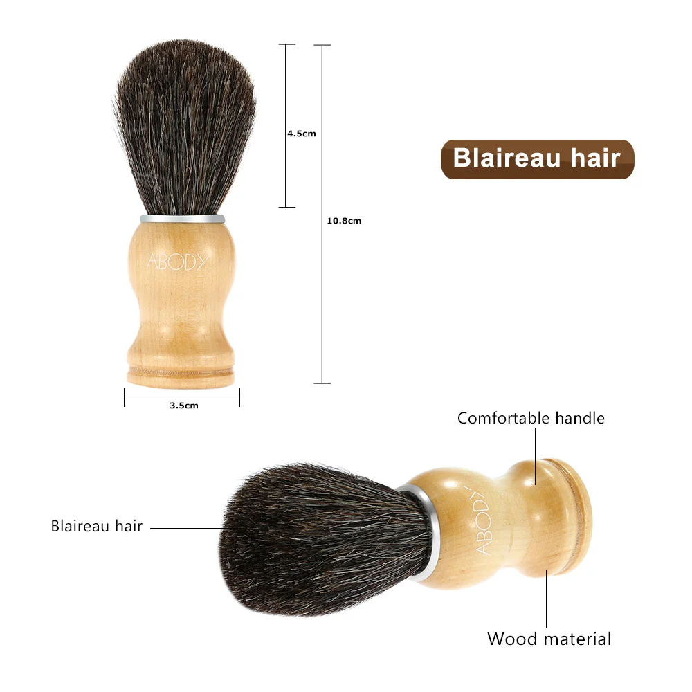 Abody Blaireau волос деревянной ручкой Для мужчин кисточку для бритья лица бороды очистки бритья Бритвы щетки щетка для чистки лица прибор инструмент