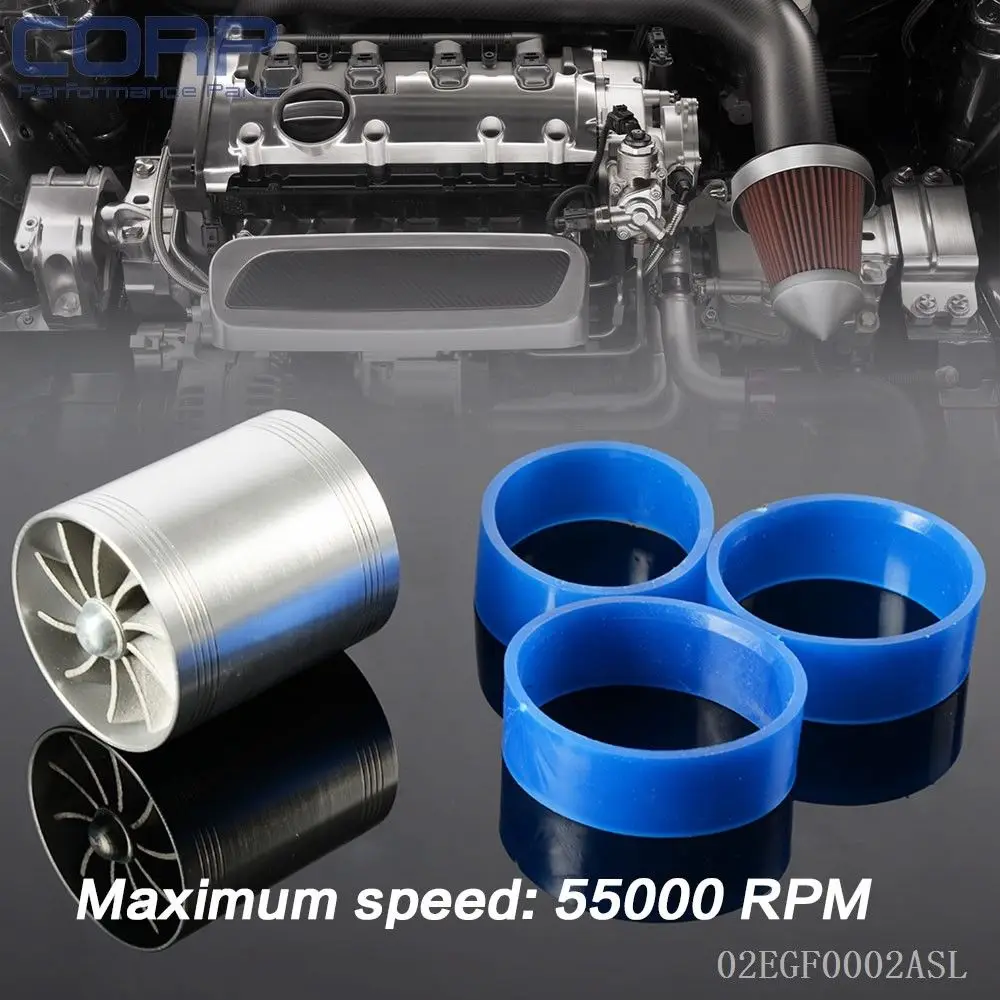 Free Shipping Universal Fit Turbo Double Fan Air Intake Fuel Saver Fan TURBO SUPERCHARGERin