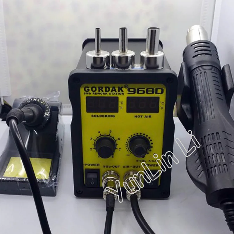 220V Soldering Station SMD Rework Station Anti-static Heat Gun 2-in-1 Air Gun Desoldering Station 968D 220V Soldering Station SMD Rework Station Anti-static Heat Gun 2-in-1 Air Gun Desoldering Station 968D