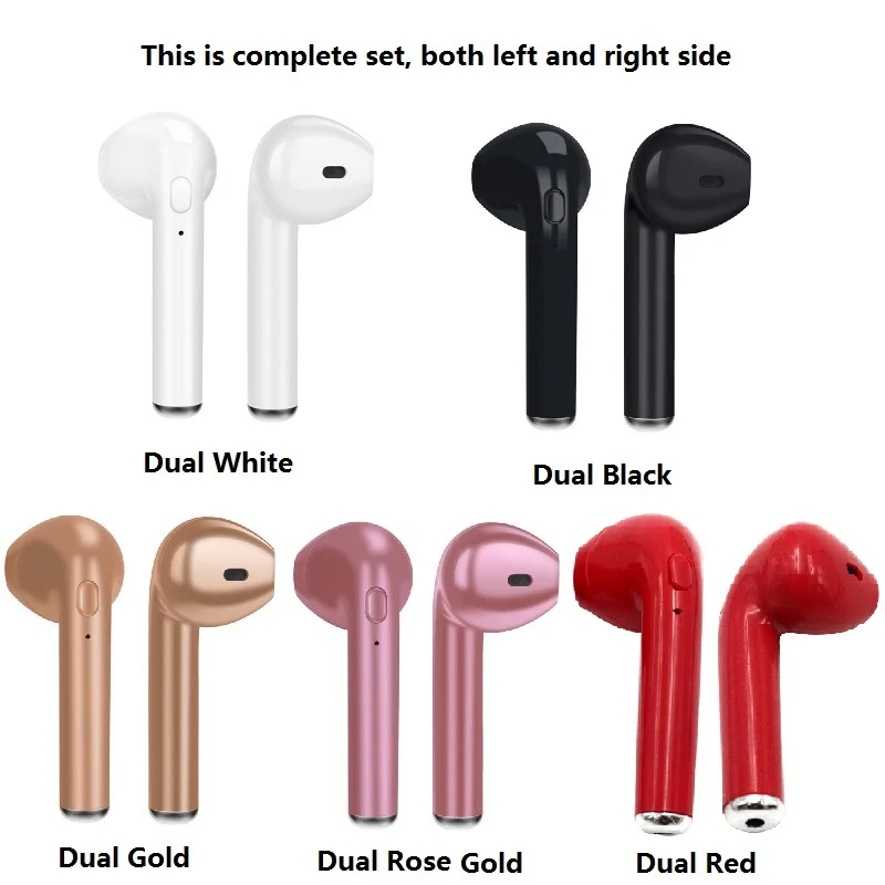

RBAYSALE I7 TWS Earphone Bluetooth Headset Portable Single Double Headphone Smart Touch Call Receive Support Mobile For Airpods