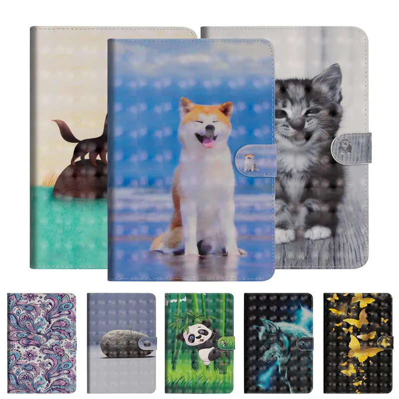 

3D Cartoon Leather Fundas Case For Samsung Galaxy Tab A A2 10.5 inch T590 Card Slots Stand Cover Case for Samsung T590 T595 T597