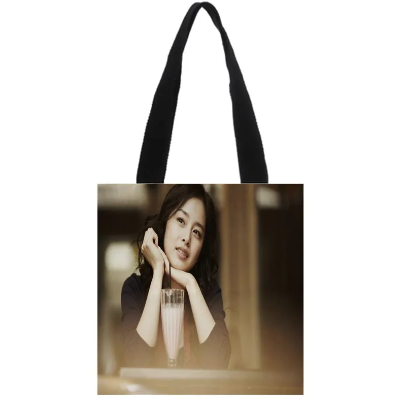 

New Custom KPOP Kim Tae Hee Canvas Shoulder Tote Bag Simple environmentally friendly portable handbag Cotton women bag