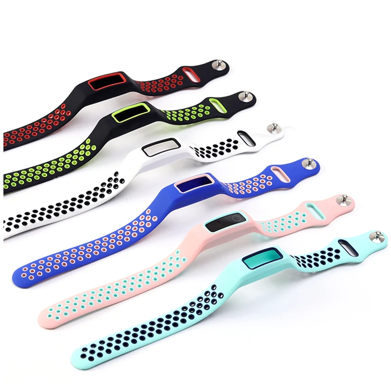 Two-color soft silicone watch band For Honor Band 4 Running /Huawei band 3E silicone Replacement strap