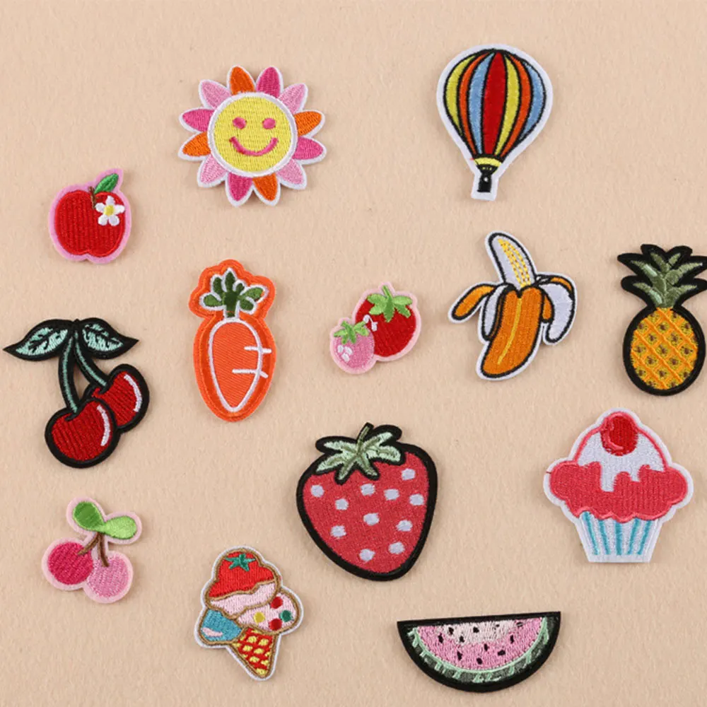 DIY Patches Flower Fruit Small Patch Iron on Embroidered Patch Sew on