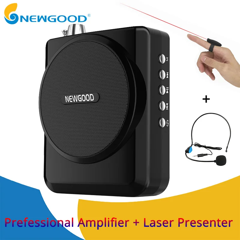 

NEWGOOD Voice Amplifier Speaker Portable Megaphone Wireless Voice Amplifiers for Teachers Loudspeaker with USB TF card