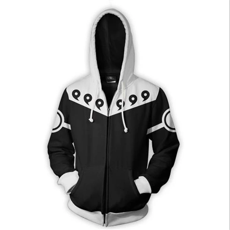 Anime Naruto COS Xiao Organization Uchiha 3D Printing Zipper Hooded Multi-Color Optional Jacket For Men And Women