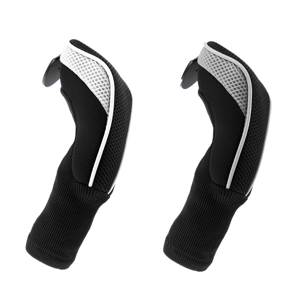 

2 Pieces Long Neck Golf Club Head Covers Mesh Hybrid UT Headcovers Gray & White