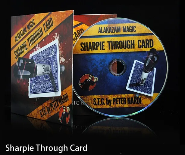 Sharpie Through Card-Волшебные трюки, сцена, карты реквизит, иллюзии, реквизит, комедия, аксессуары, ментализм, Волшебники игрушки