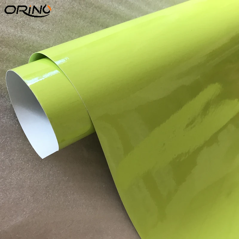 Fluorescent Yellow Glossy Vinyl Film Sticker-4