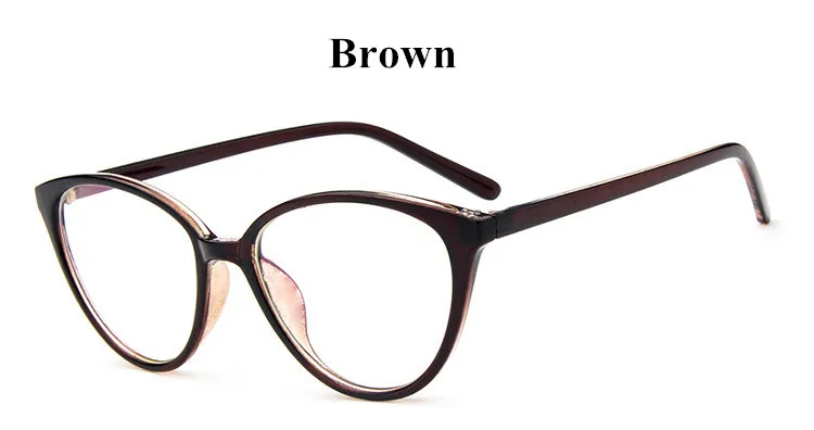Модные женские очки кошачий глаз, оправа для мужчин, оптическая оправа, ретро очки, компьютерные очки, прозрачные очки oculos - Цвет оправы: brown