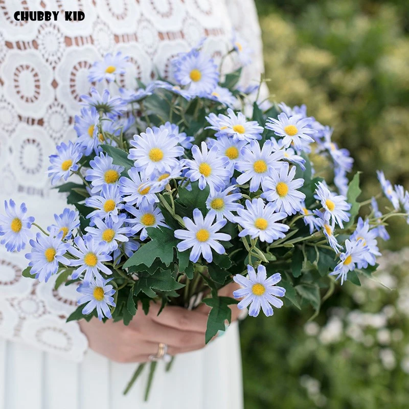 

10 bouquets ! wholesale 100% Hi-Q artificial small daisy flowers wedding decorative silk flower bunches fake wild chrysanthemum