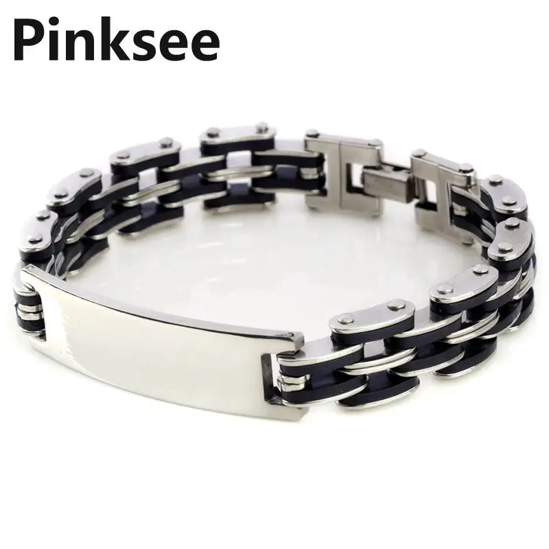 Acero Inoxidable Pulsera Brazalete Muneca Eslabones Link Enlace Plata BizantY5G3