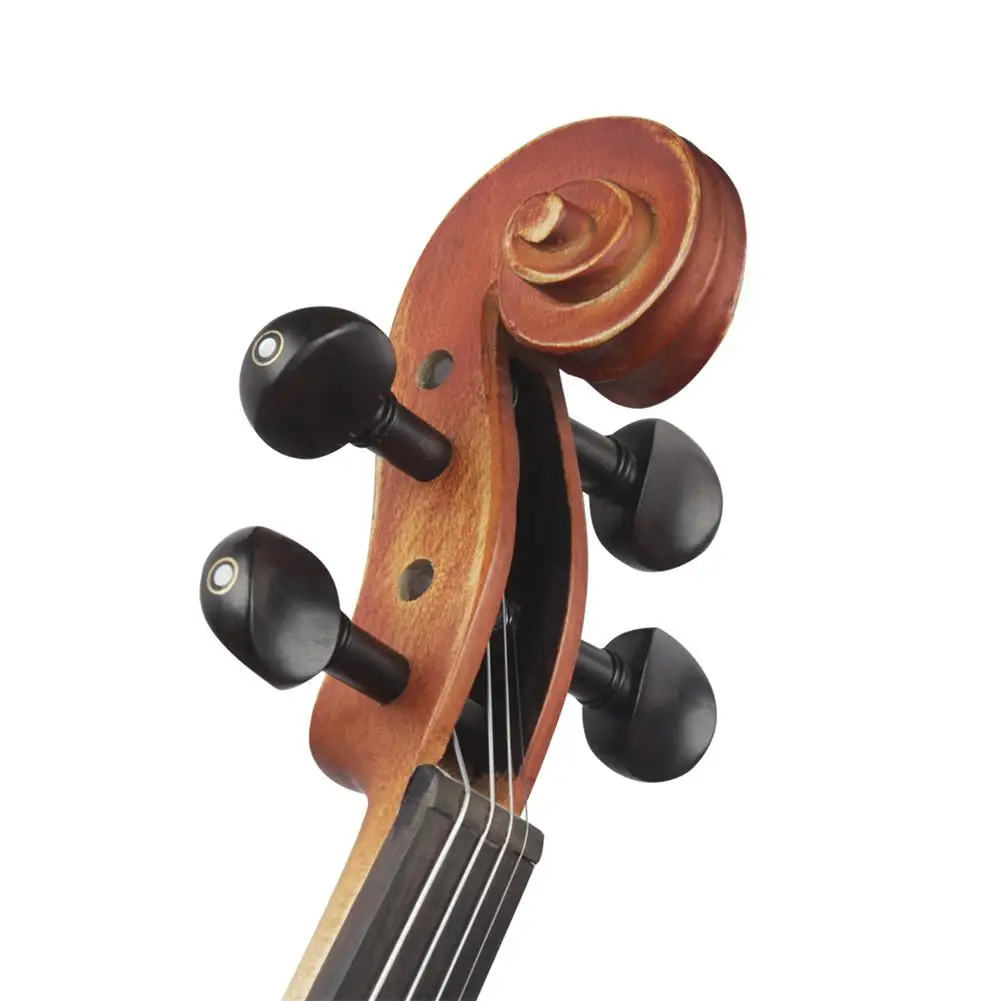 

Violin Parts Accessories 4/4 Violin Fiddle Tuning Pegs Ebony Wood Endpin Set Replacement Tool