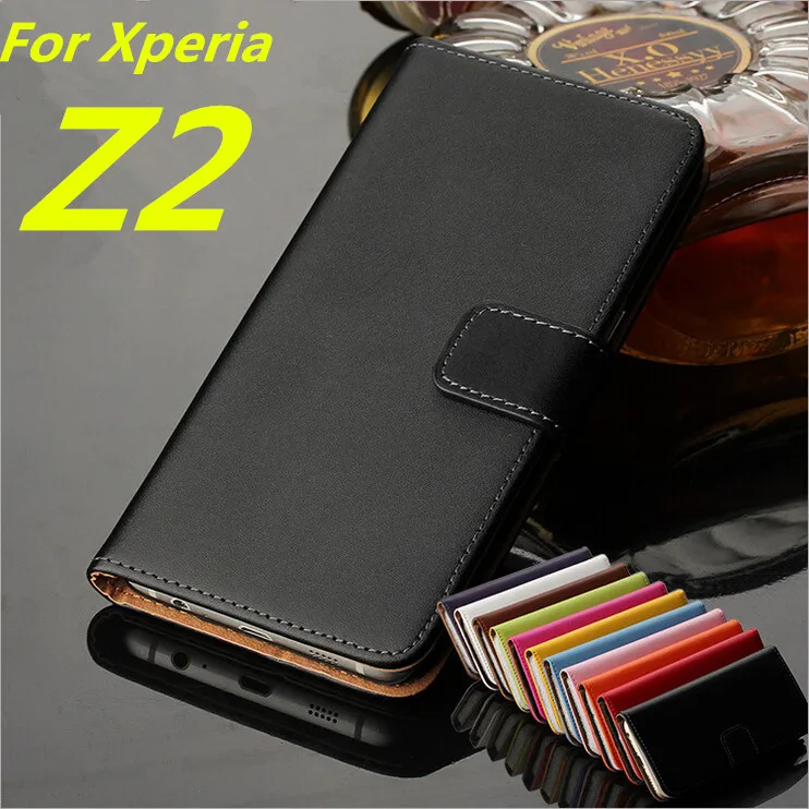 

For Sony Z2 cover case Premium Leather Wallet Flip Case for Sony Xperia Z2 L50w D6502 D6503 with Card Slots and Cash Holder GG