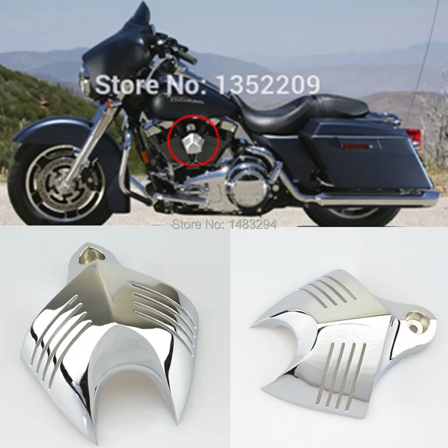 Chrome Engine Horn V Shield Horn Cover Fits For Harley Davidson Softail