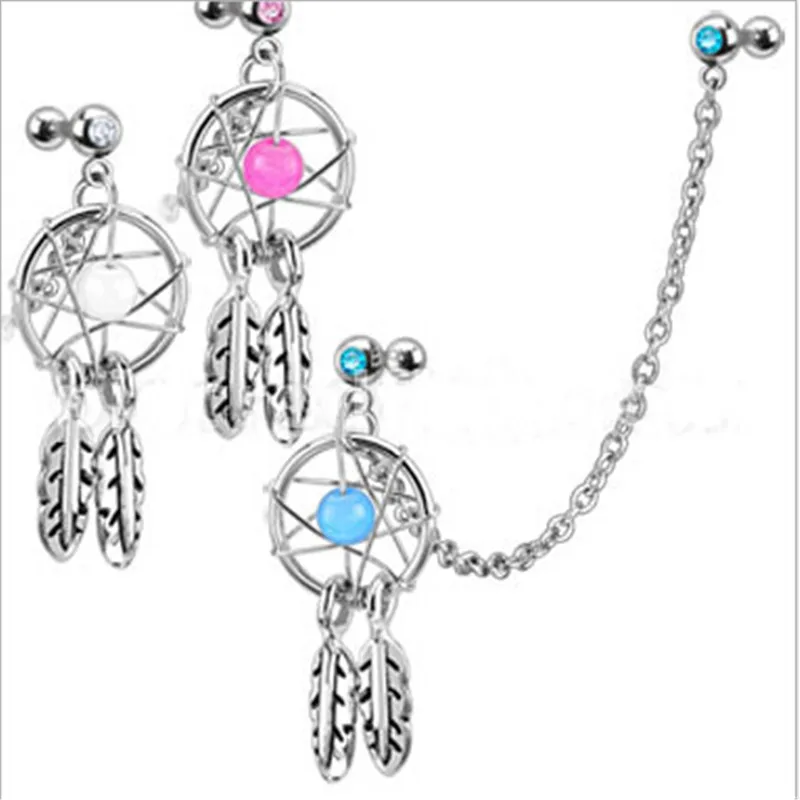 

Stainless Steel Nose Rings Studs Labret Bar Septum Piercing Crystal Nose Hoop Fake Nose Rings&Studs Ear Chain Women Body Jewelry