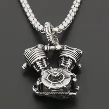 Тяжелый гул Мотоциклетный Двигатель кулон 316L нержавеющая сталь мужские Байкер рок панк стиль 6T005 сталь ожерелье 24 дюйма