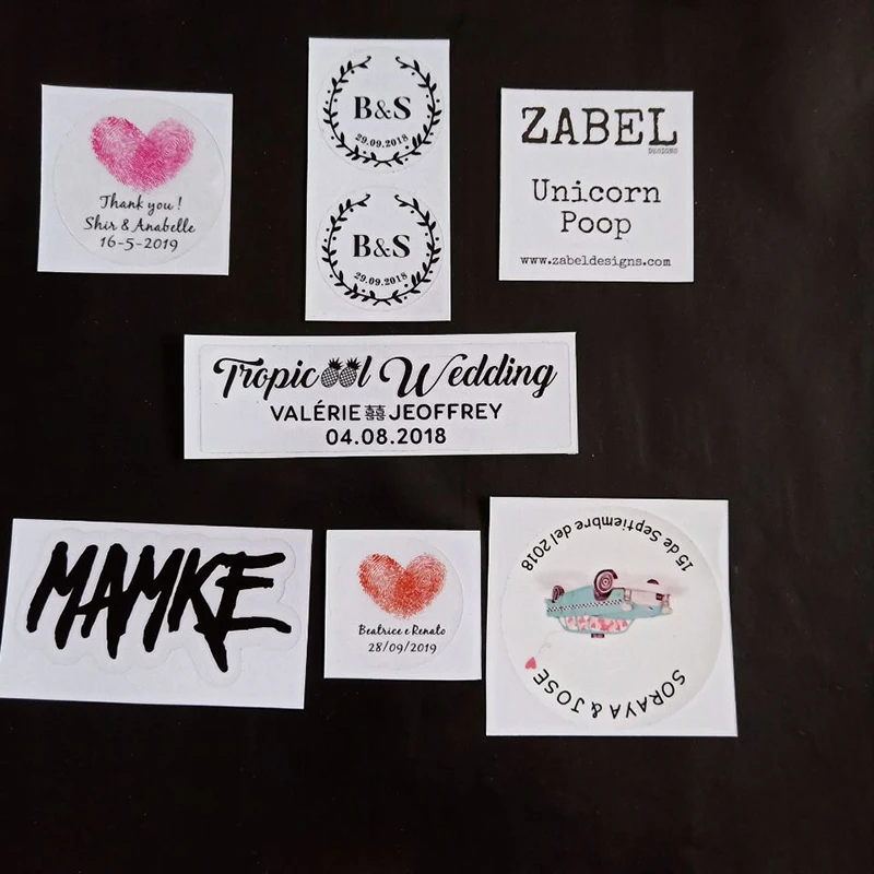 Photo stickers label Personalise transparent clear adhesive round label for packing 100 Pieces kids stickers