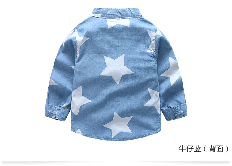 2018 Autumn Children Clothes Fashion New Trend Casual Star Print 2-10 Years Old Long Sleeve Boys Demi Shirt (6)